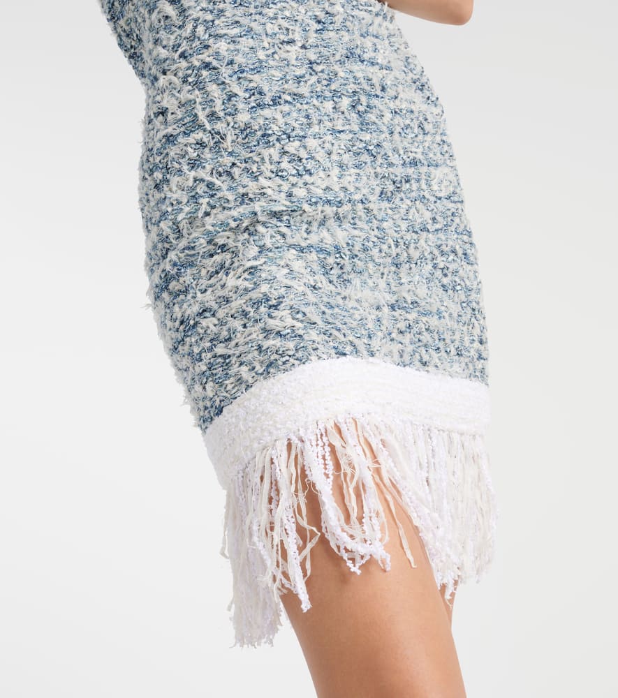 Fringed tweed minidress