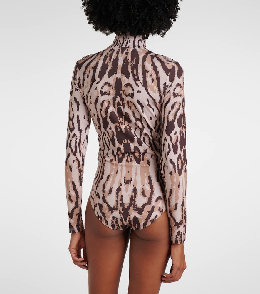 Viviane animal-print jersey bodysuit