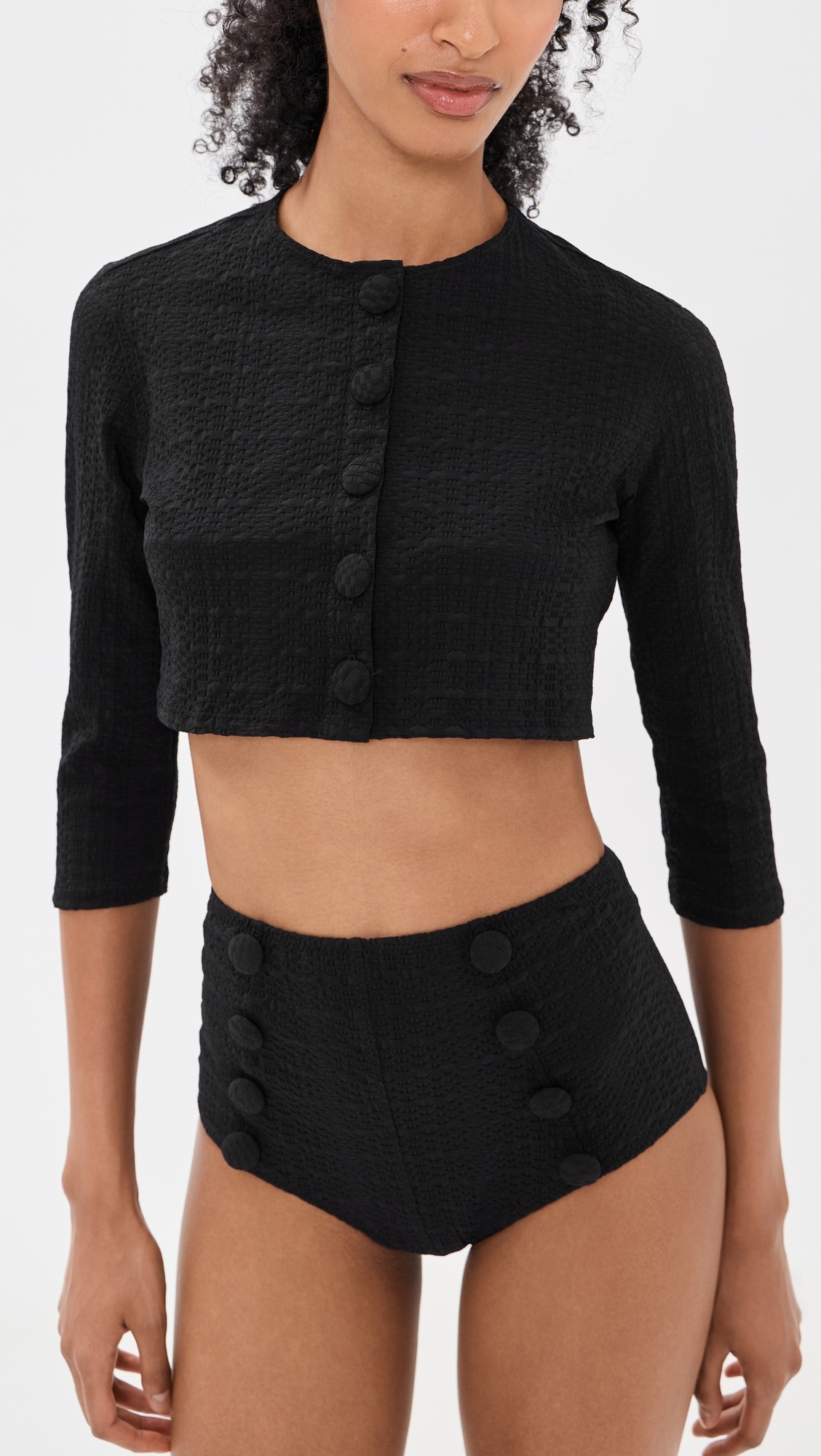 Cardigan Black Seersucker