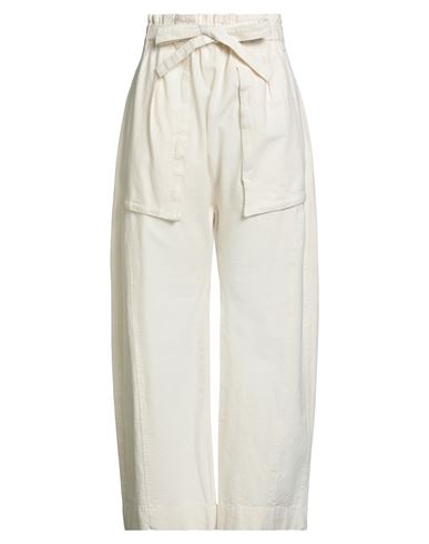 Woman Pants Ivory Size L Cotton, Linen