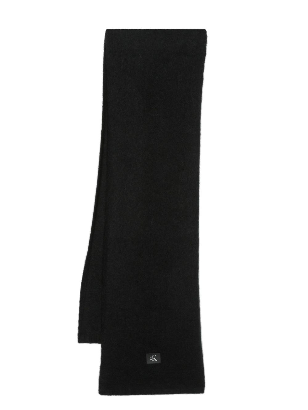 Logo-patch wraparound-style scarf - Black