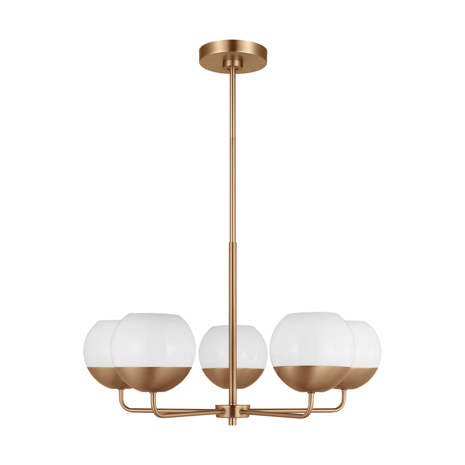Satin Brass Five Light Chandelier from the Alvin Collection