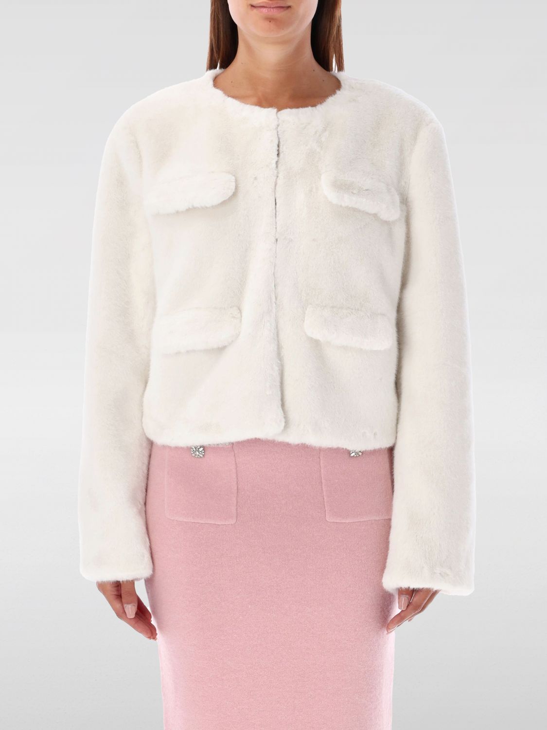 Faux-fur jacket - Neutrals