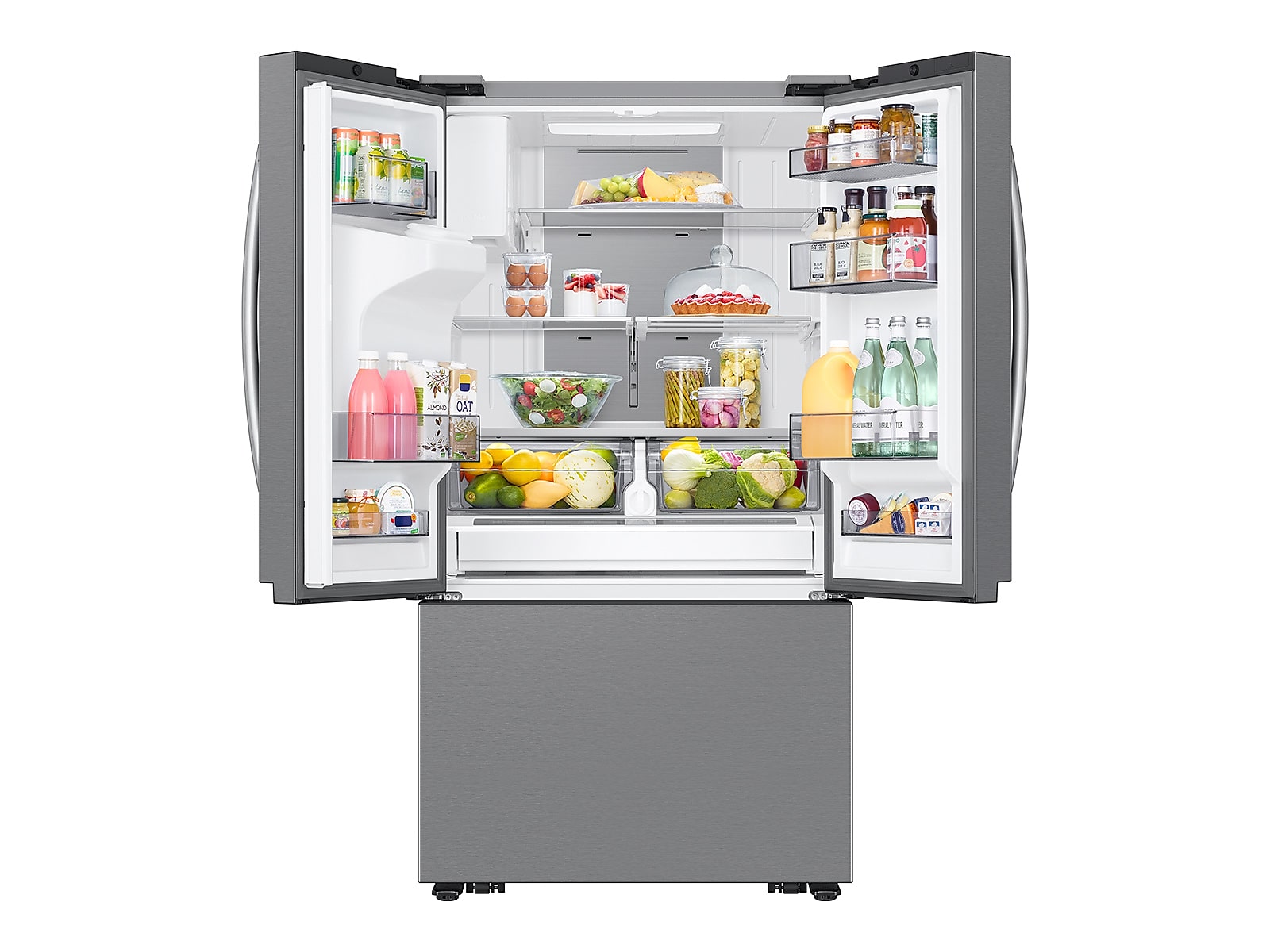 25 cu. ft. Mega Capacity Counter Depth 3-Door French Door Refrigerator with Family Hub™ in Stainless Steel(RF27CG5900SRAA)