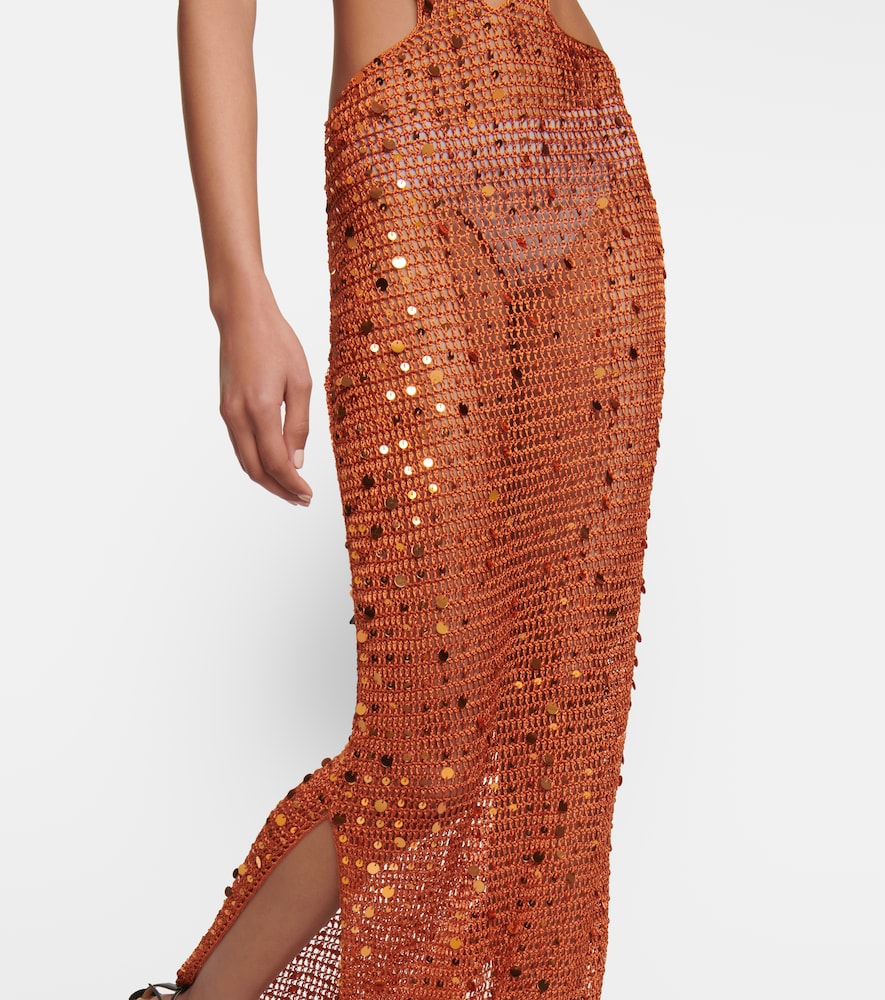 Aya Muse Morel cutout sequined maxi dress