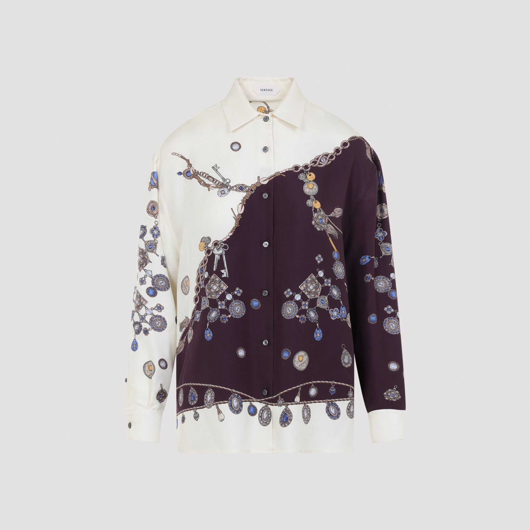 Silk Twill Stolen Jewels Print Shirt