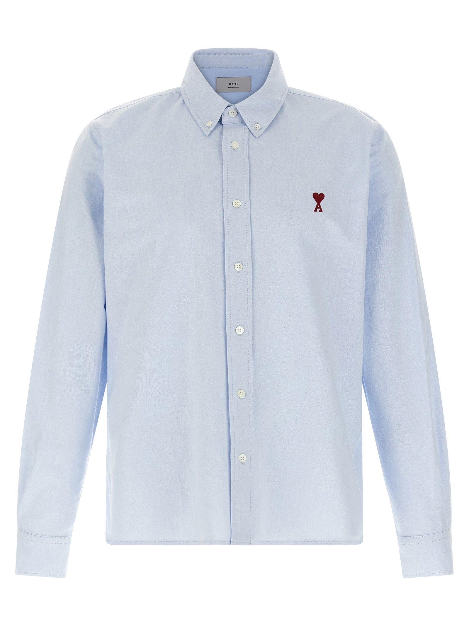 Oxford Cotton with Logo Embroidery Shirt — Light Blue