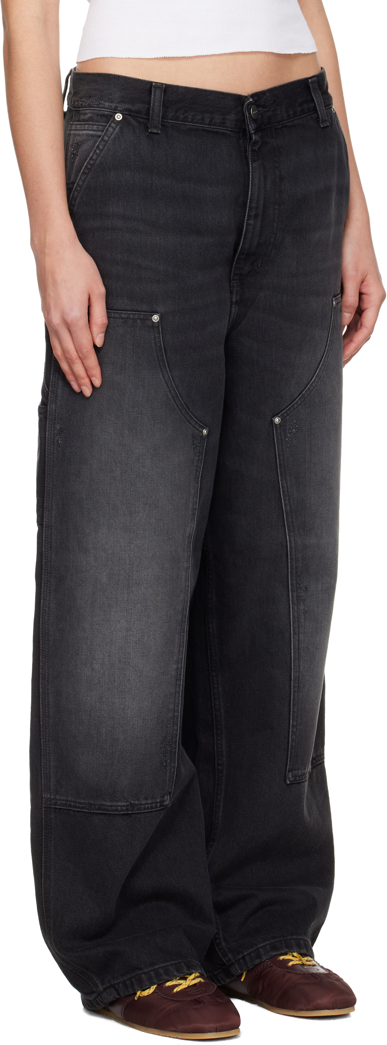 Black Brandon Double Knee Jeans