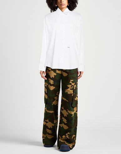 Woman Shirt White Size L Cotton, Elastane