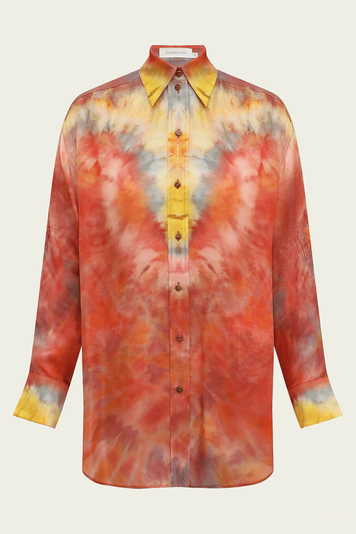Alchemy Relaxed Satin Shirt in Ruby Tie Dye