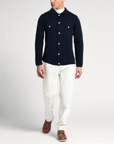 Man Cardigan Midnight blue Size XXL Modal, Wool