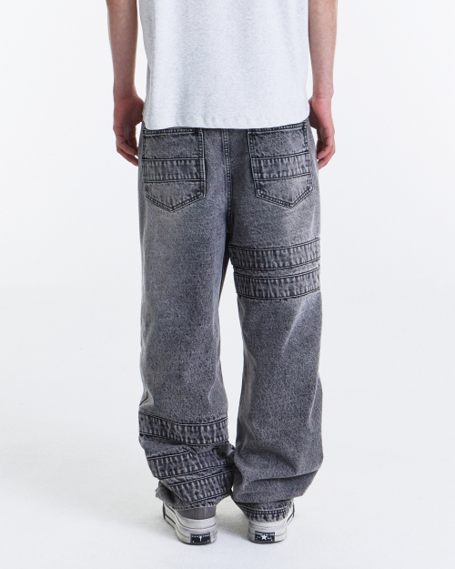Wrap Tape Straight Denim Pants