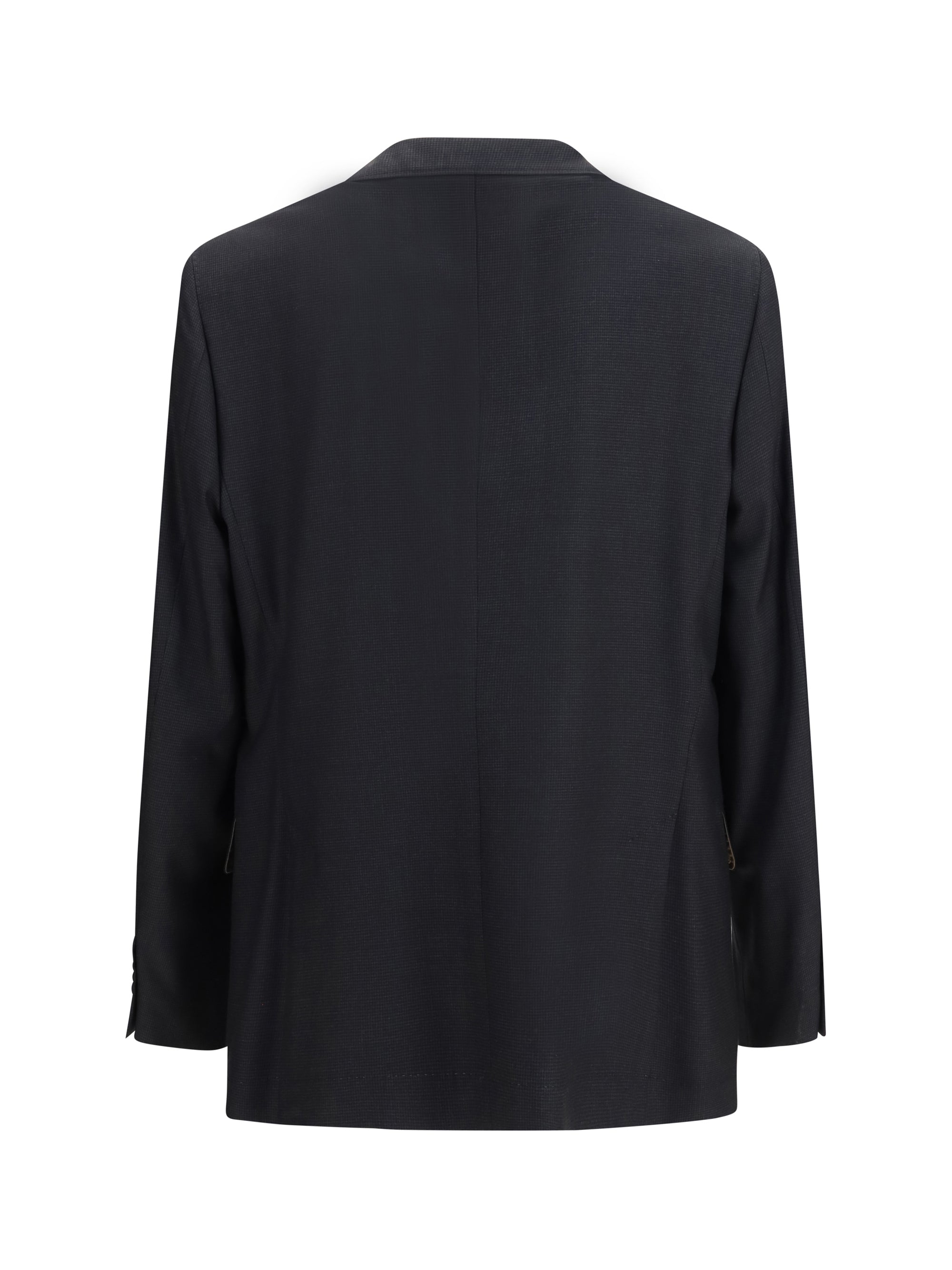 Merino Wool Houndstooth Blazer — Anthracite