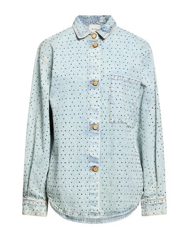 Woman Denim shirt Blue Size S Cotton