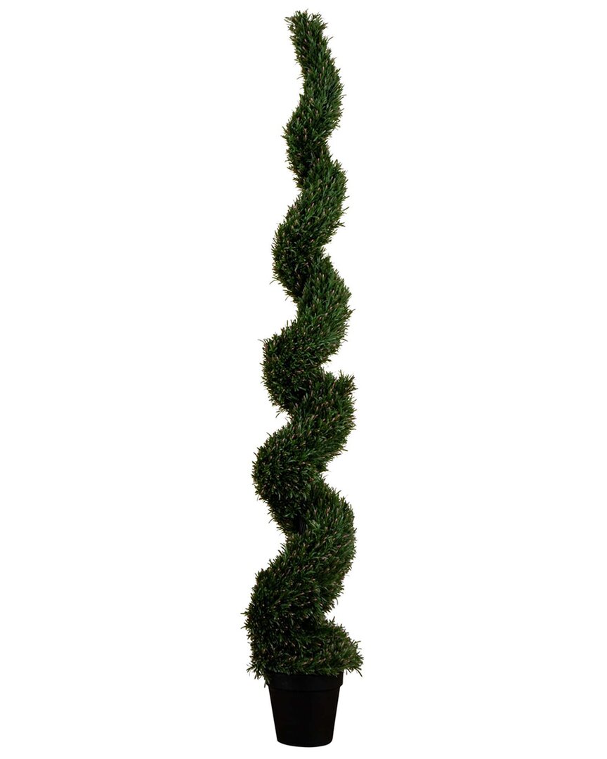 Nearly Natural 8ft UV-Resistant Artificial Rosemary Spiral Topiary Tree  (Indoor/Outdoor)