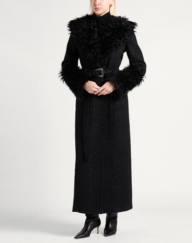 Woman Coat Black Size 2 Polyester, Wool, Acrylic, Synthetic fibers, Metallic fiber