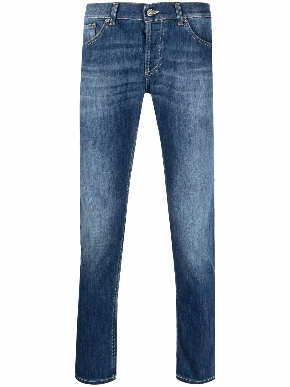 Dark-wash straight-leg jeans - Blue