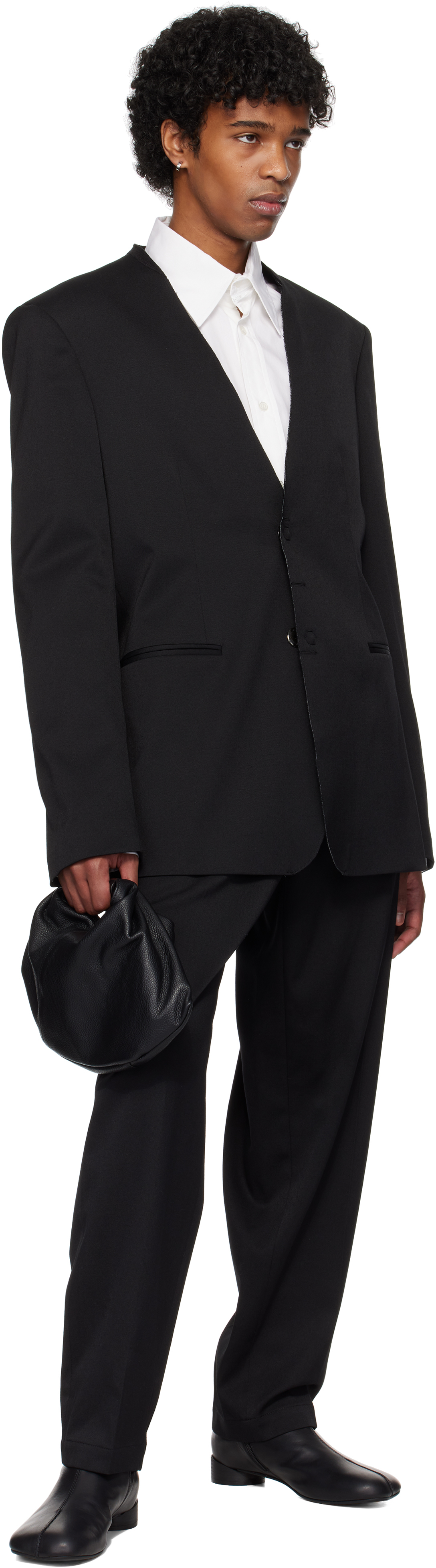 MM6 Maison Margiela Black Stitch-Out Ankle Boots