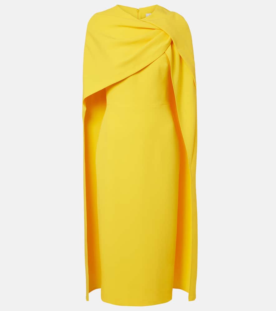 Oria Lupine caped crêpe cocktail dress