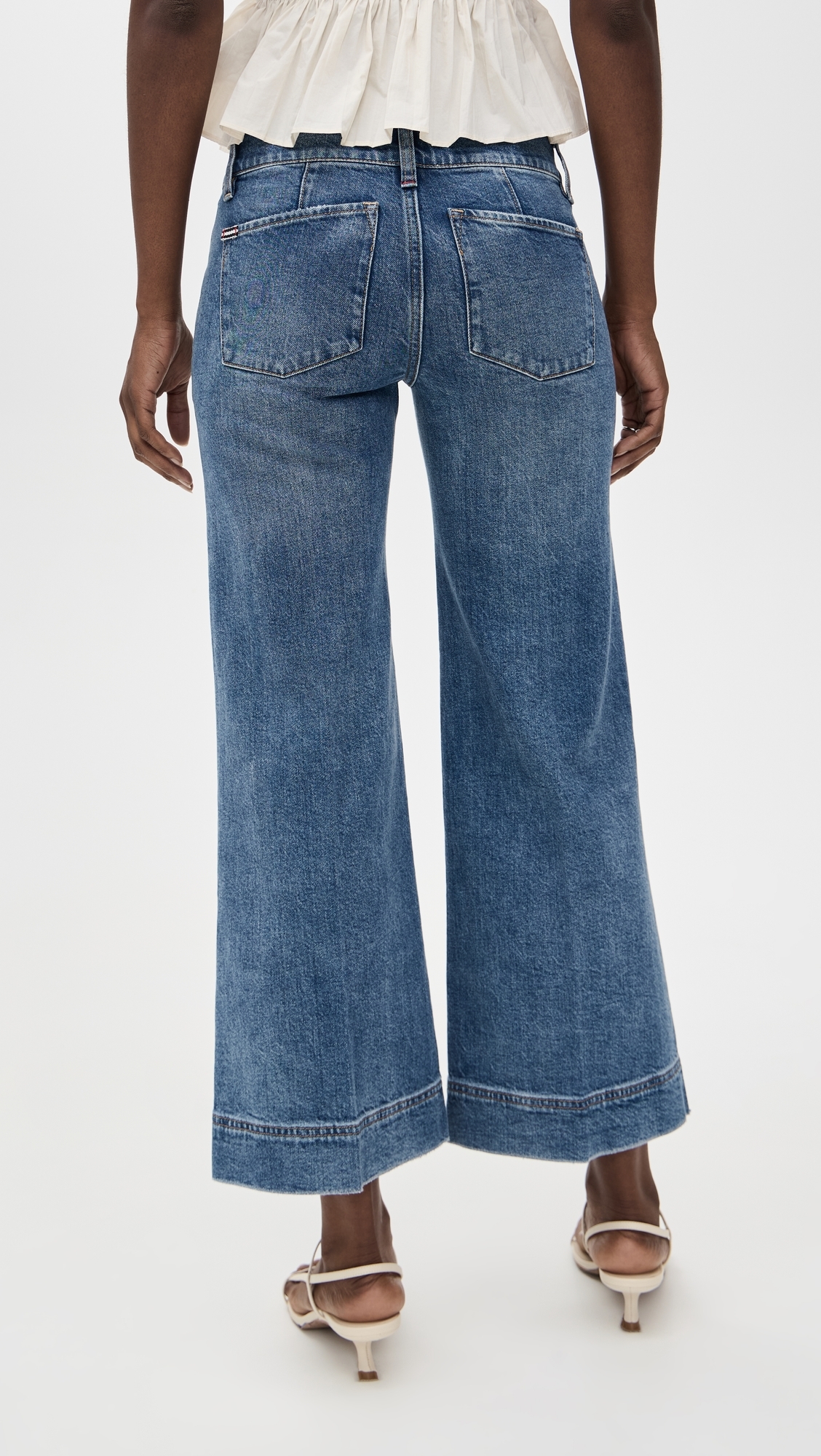 Slay Clean Wide Leg Ankle Jeans Avery Blue