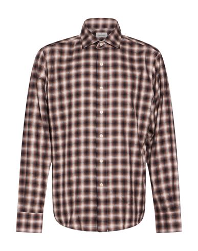 Man Shirt Dark brown Size 15 ¾ Cotton, Viscose