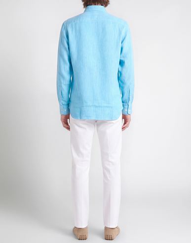 Man Shirt Azure Size L Linen