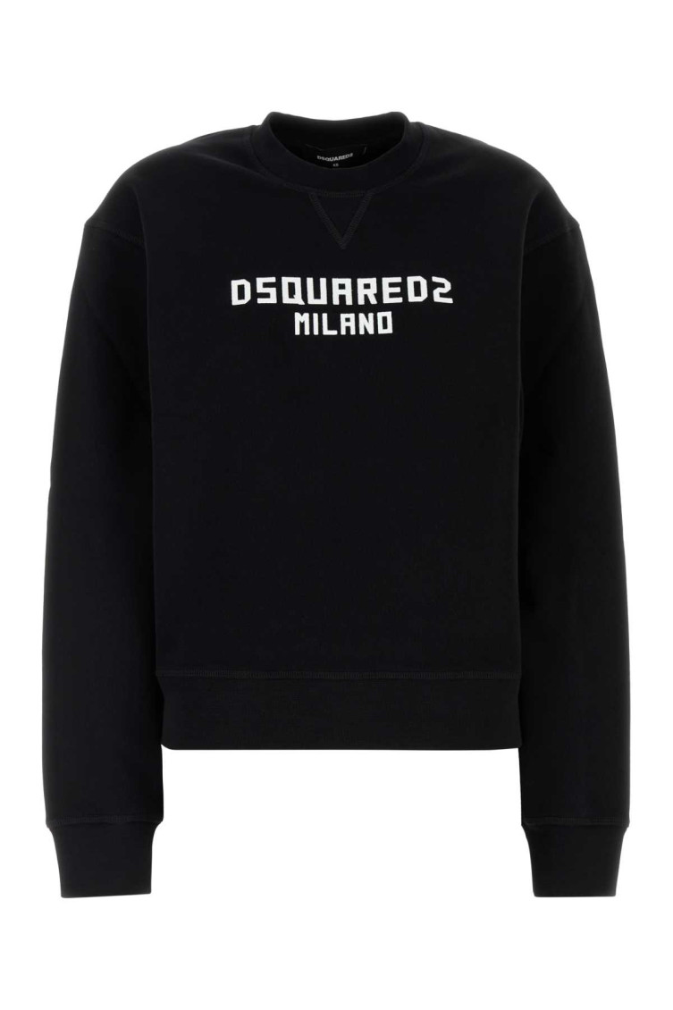 Black Cotton Sweatshirt