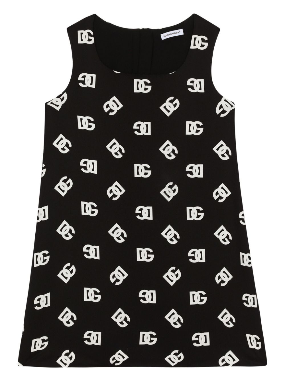 DG-print cotton dress - Black