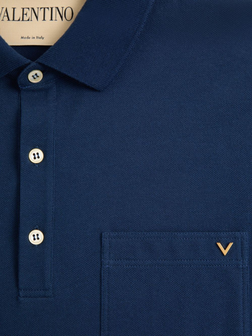 Valentino Garavani - vlogo gold cotton piqué polo shirt