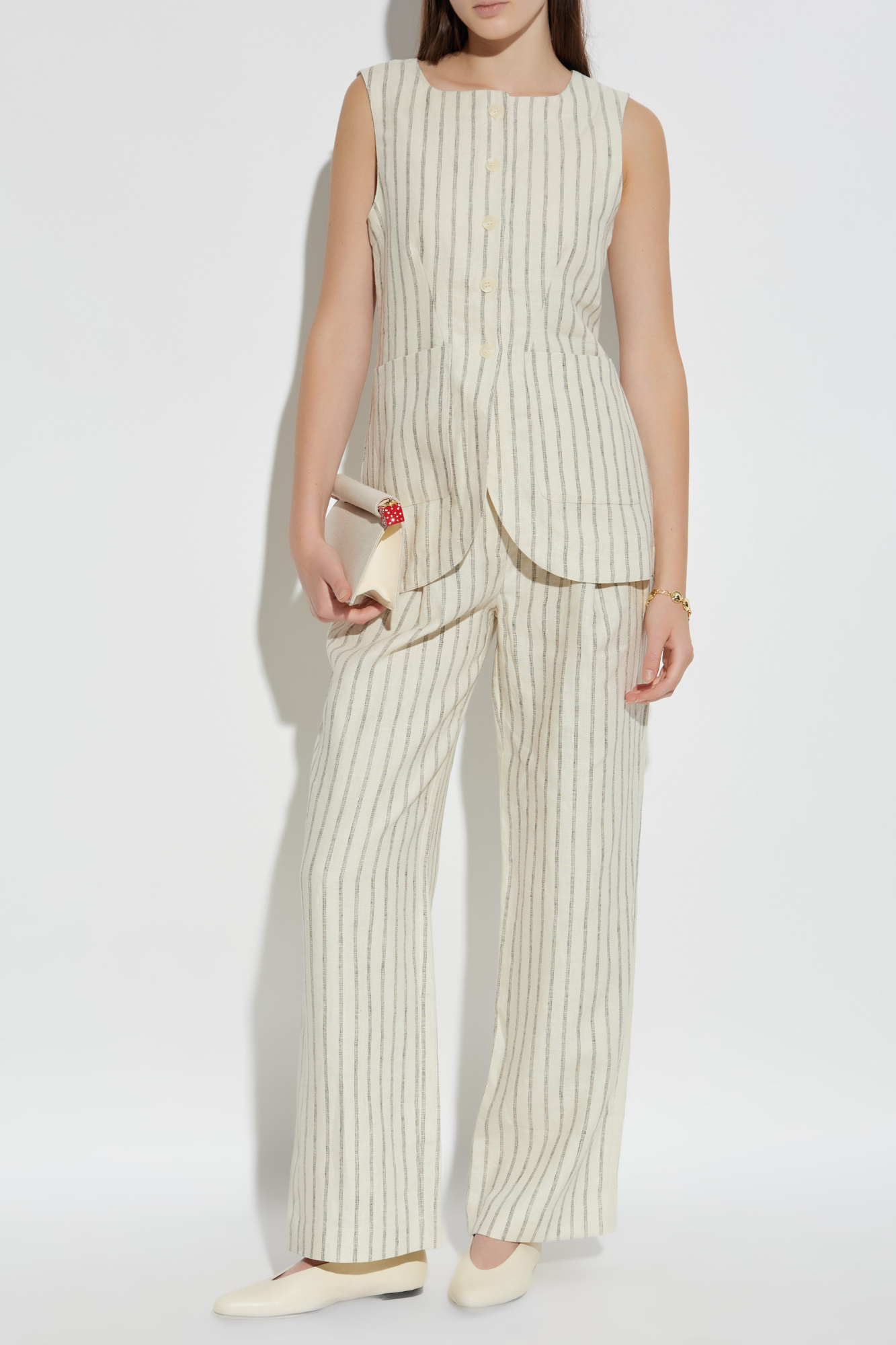 Linen Vest "Emma", Women's, Cream