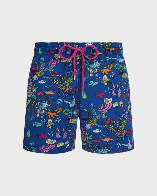 Men Stretch Short Swim Shorts Aquarium - Swimwear - Monrise - Blue