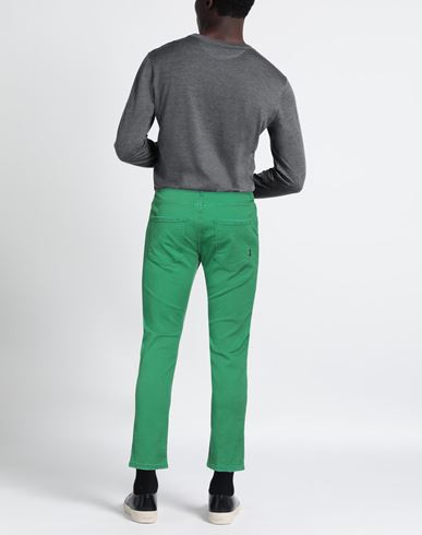 Man Pants Green Size 29 Cotton, Elastane