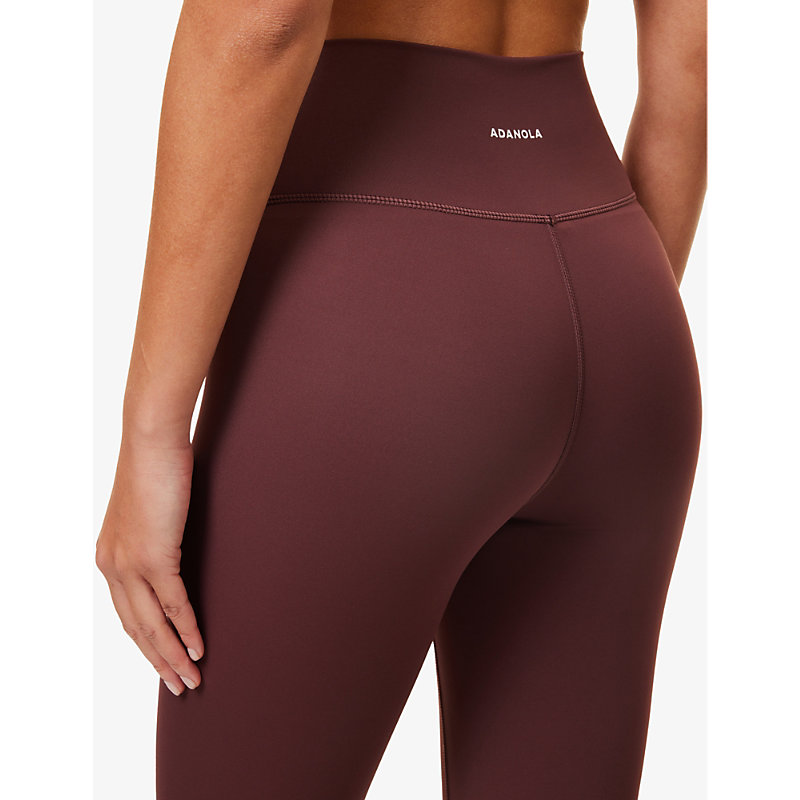 Womens Burgundy Ultimate Wrap-over High-rise Stretch-woven Leggings