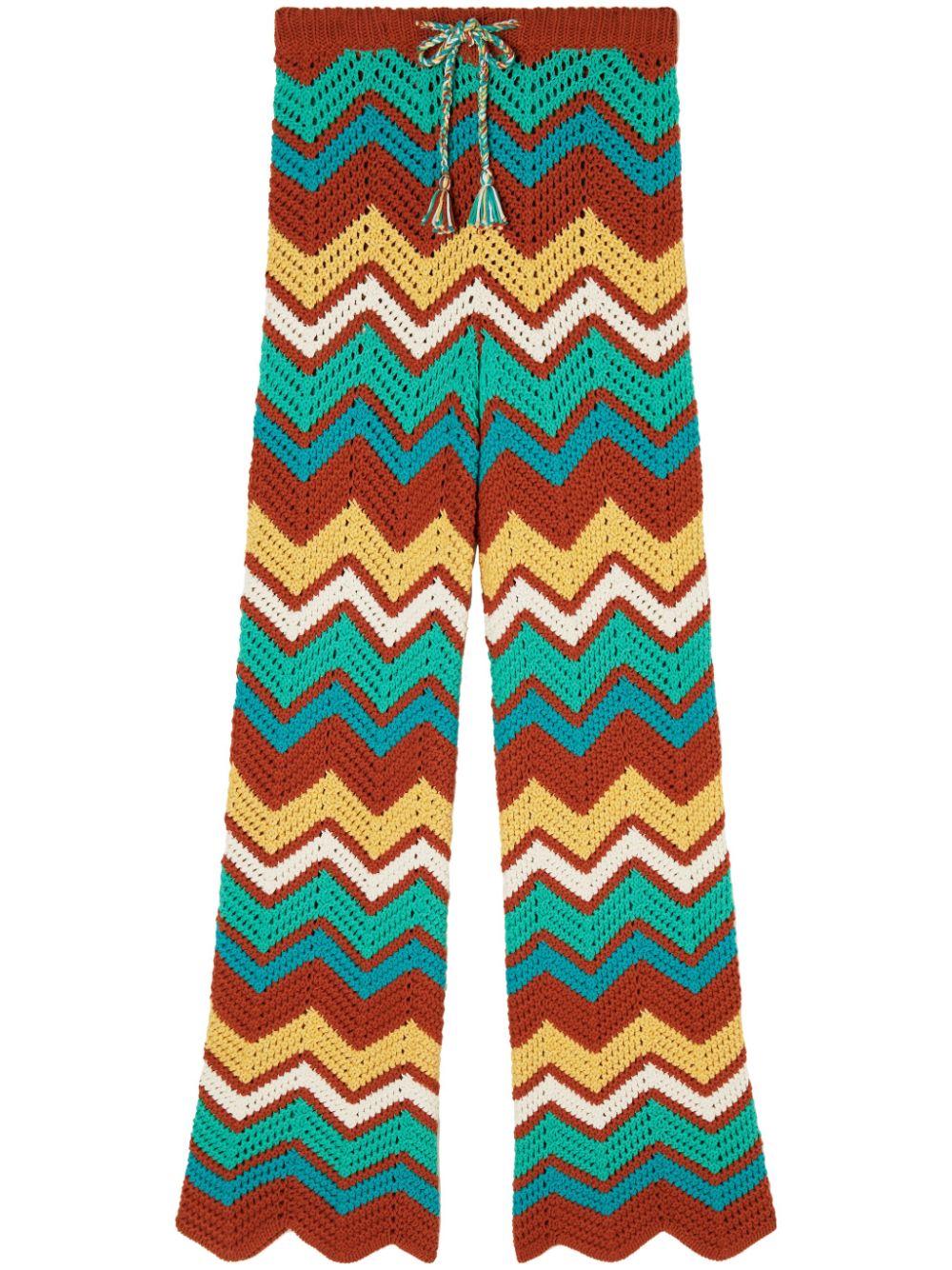 Kaleidoscopic chevron knit trousers - Blue