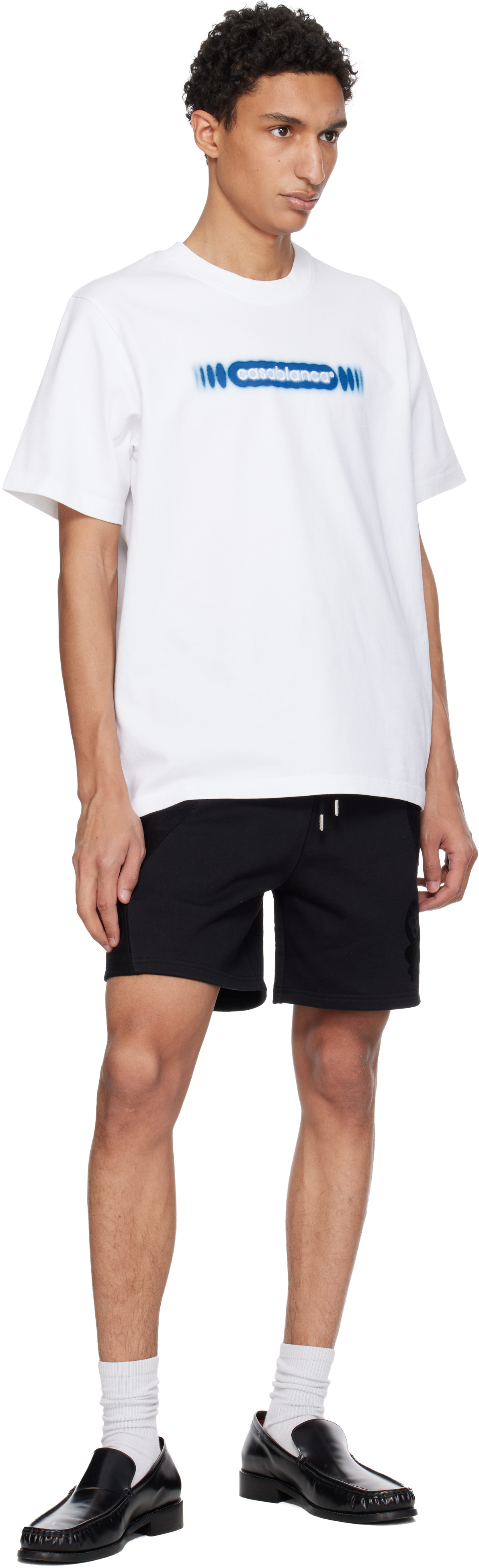 Black Squash Logo Flock Print Sweat Shorts