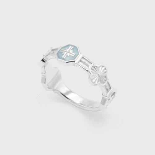 Cross Angle Flower Miss Ring