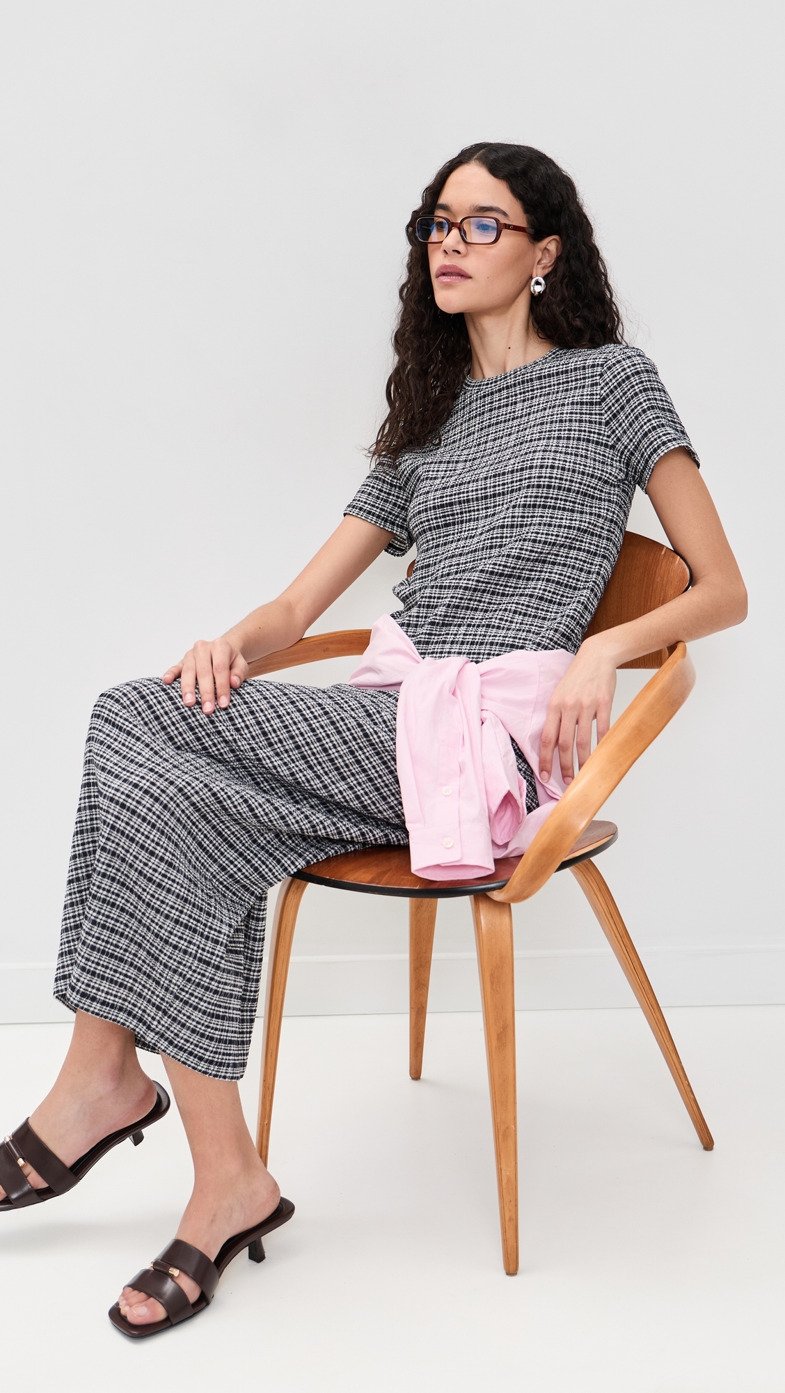Short Sleeve Crew Neck Blouse Eclipse Combo