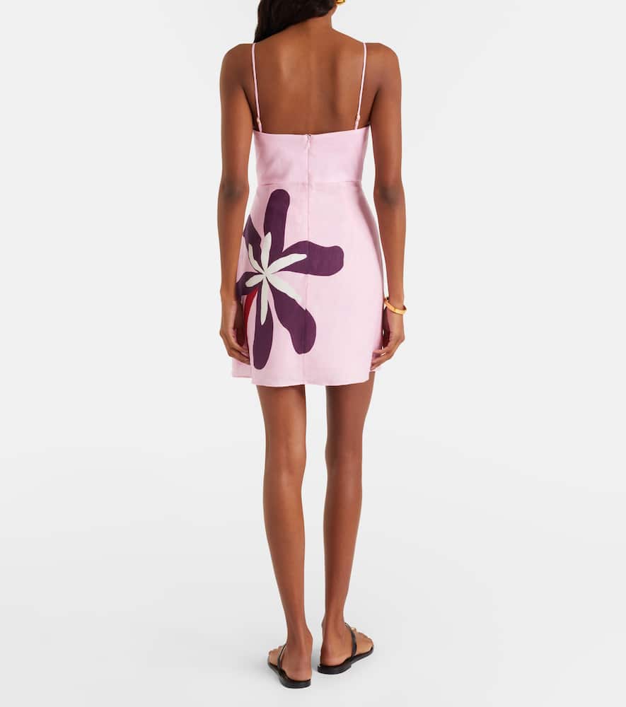 Roma floral linen minidress