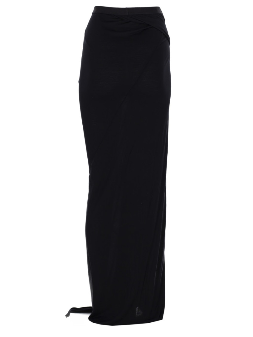 Black Solid Maxi Skirt