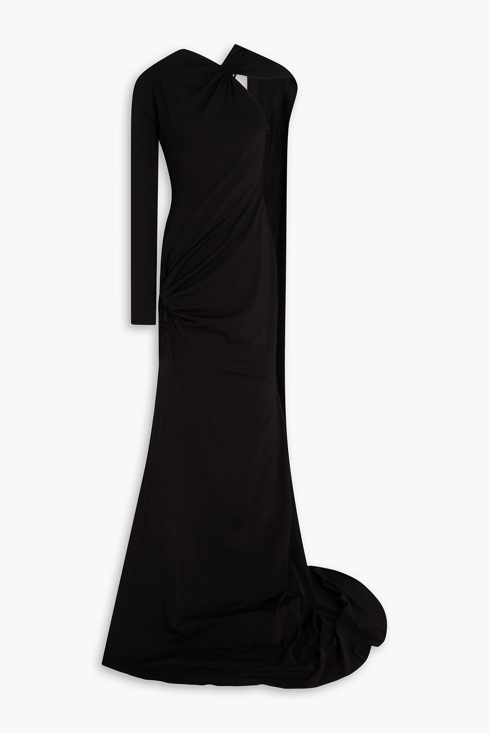 One-sleeve draped jersey gown - Black - UK 10