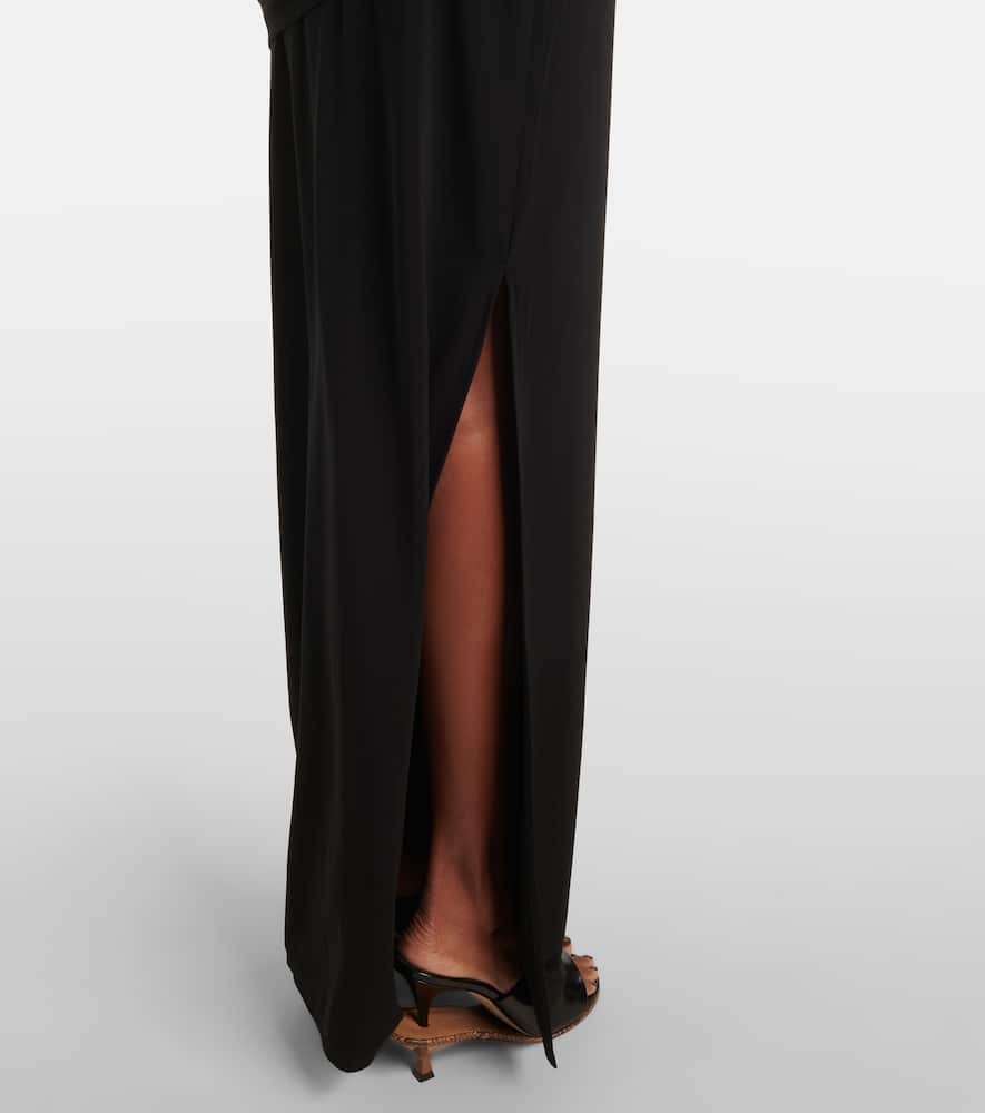 Peplo draped jersey maxi dress