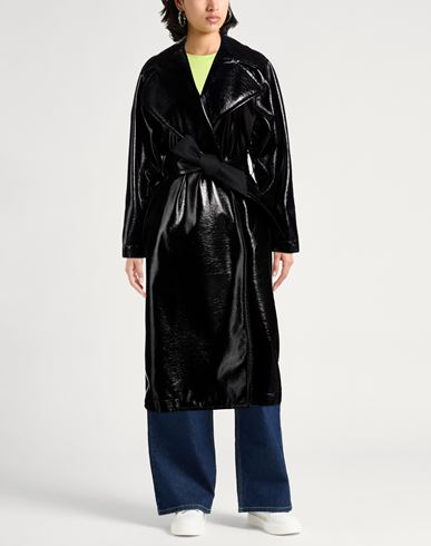 Woman Overcoat & Trench Coat Black Size XS Polyester, Polyurethane