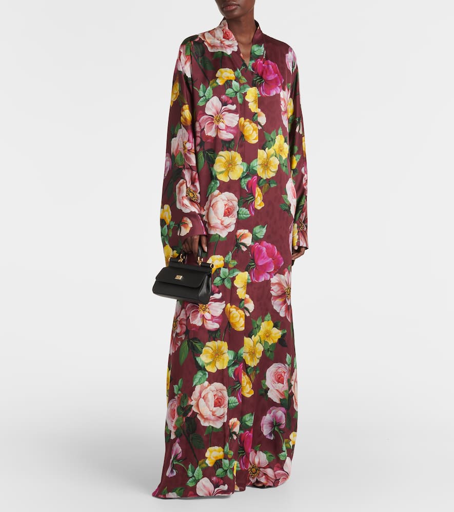 Printed silk maxi dress