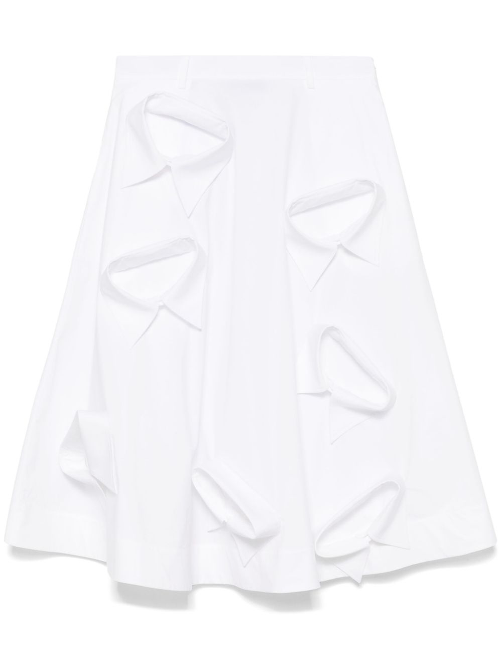 Multi-collar midi skirt - White