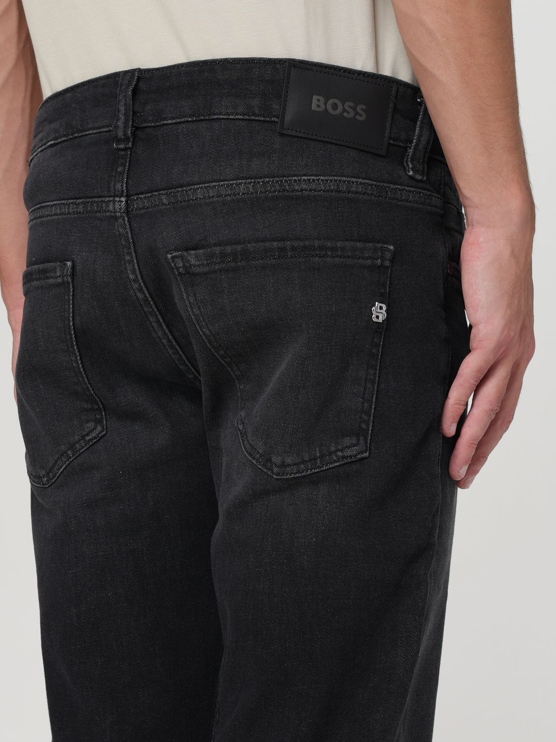 Mid-rise slim-fit jeans - Black