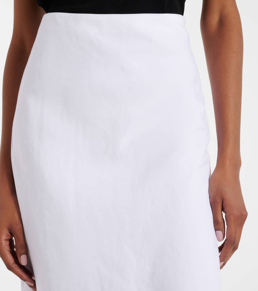 Easy linen-blend midi skirt