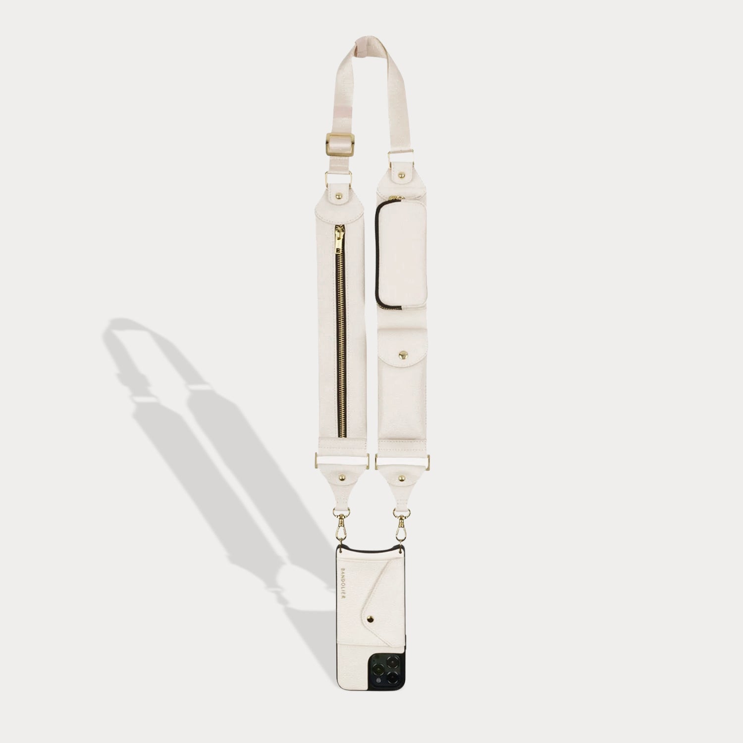 Billie Utility Crossbody with Case in Ivory/Gold | _ / iPhone XR |