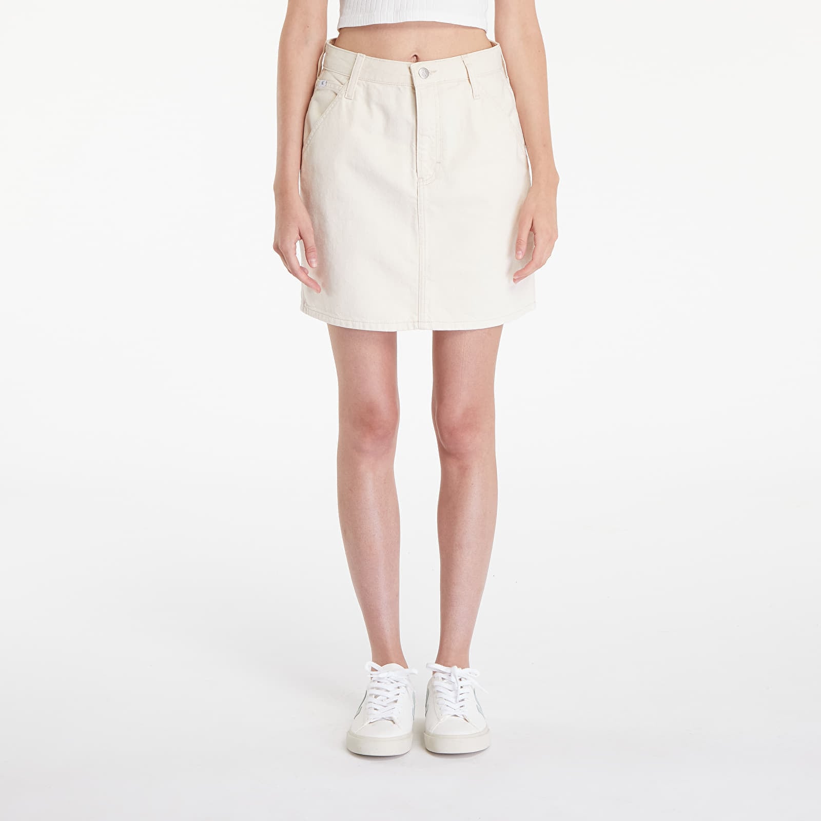 Calvin Klein Jeans Hr A-Line Mini Skirt Hammerloop White