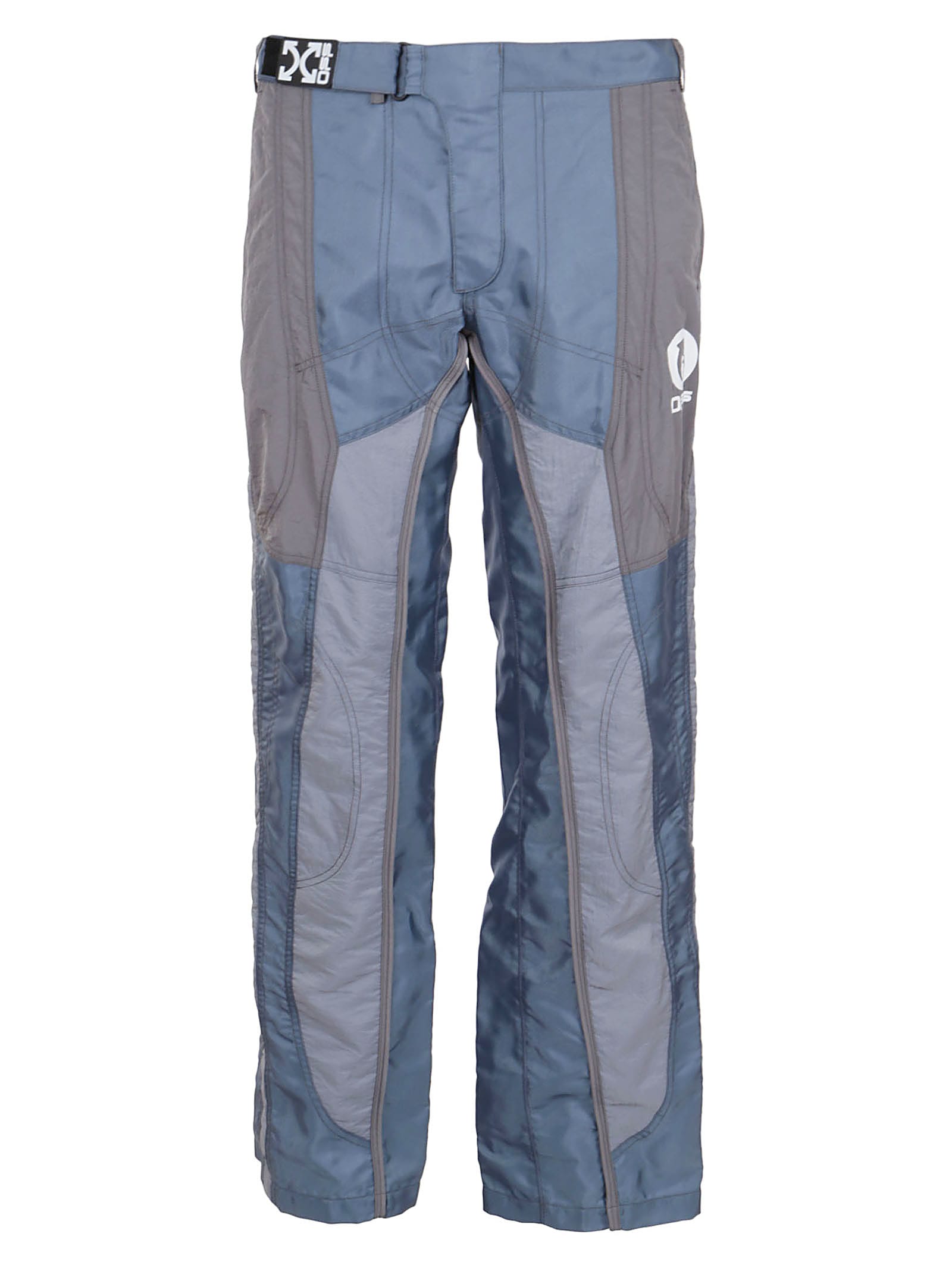 Panelled straight-leg trousers - Blue