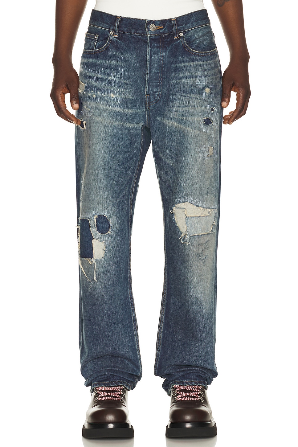 JW Anderson Straight Leg Jeans in Dark Blue - Blue. 32 also